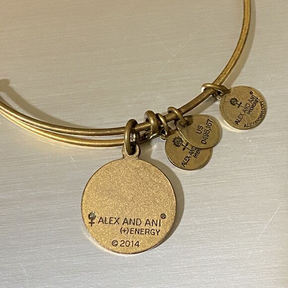 Alex And Ani Aunt Charm Bracelet Goldtone Boho Adjustable - Picture 4 of 4